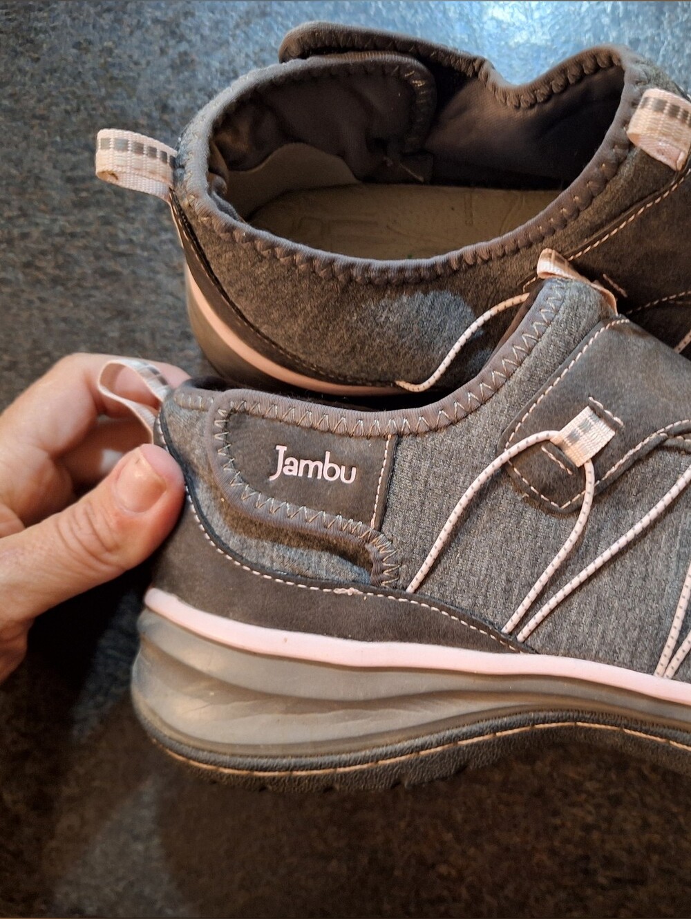 Jambu Women's Gray & Pink Slip-On Athletic Shoe